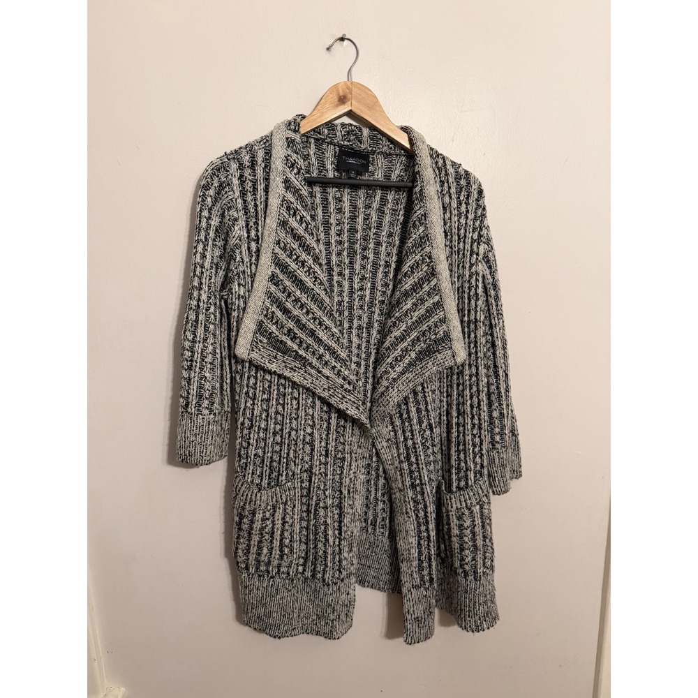 Thakoon For Design Nation Women's Gray Long Open Cardigan Pockets Size Small